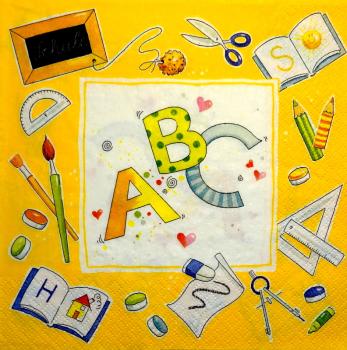 025 Schule - 3-lagig (gelb) - Home Fashion